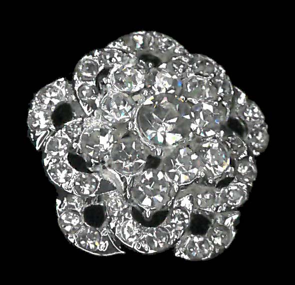 CRYSTAL BUTTON - NICKEL/CLEAR