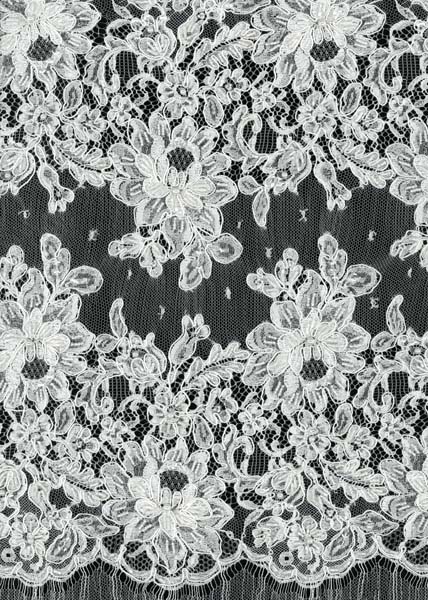 CORDED BEADED FRENCH LACE - IVORY