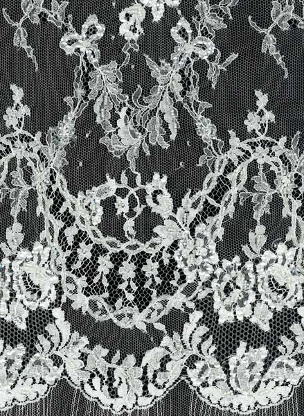 BEADED FRENCH LACE (P302) - IVORY