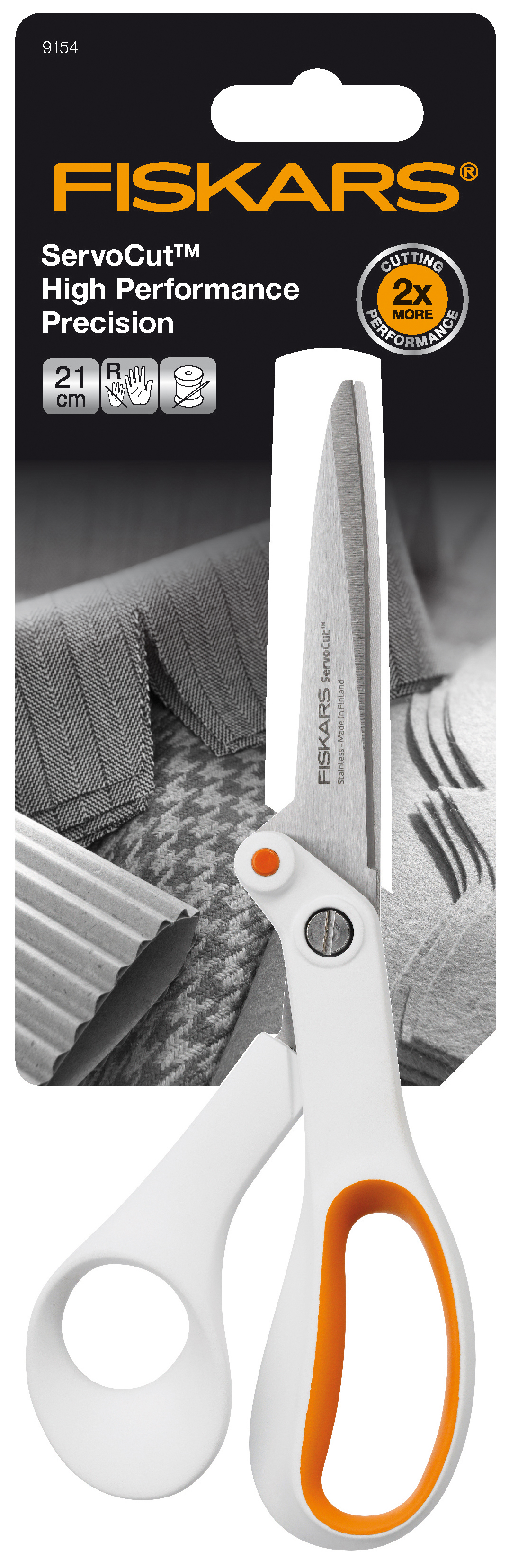 FISKARS AMPLIFY FABRIC SCISSORS - 21CM