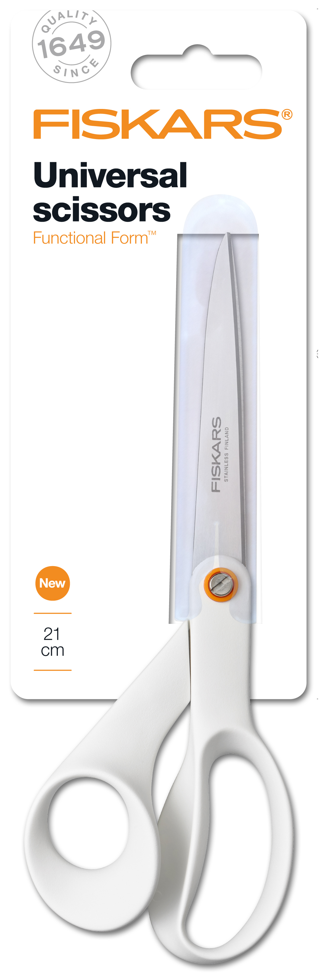 FISKARS FUNCTION FORM UNIVERSAL SCISSORS WHITE - 21CM