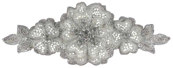 3D CRYSTAL BEADED MOTIF (SOLD SINGULARLY) - IVORY