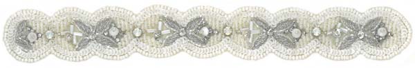 CRYSTAL BEADED MOTIF (SOLD SINGULARLY) - CRYSTAL/IV/SIL