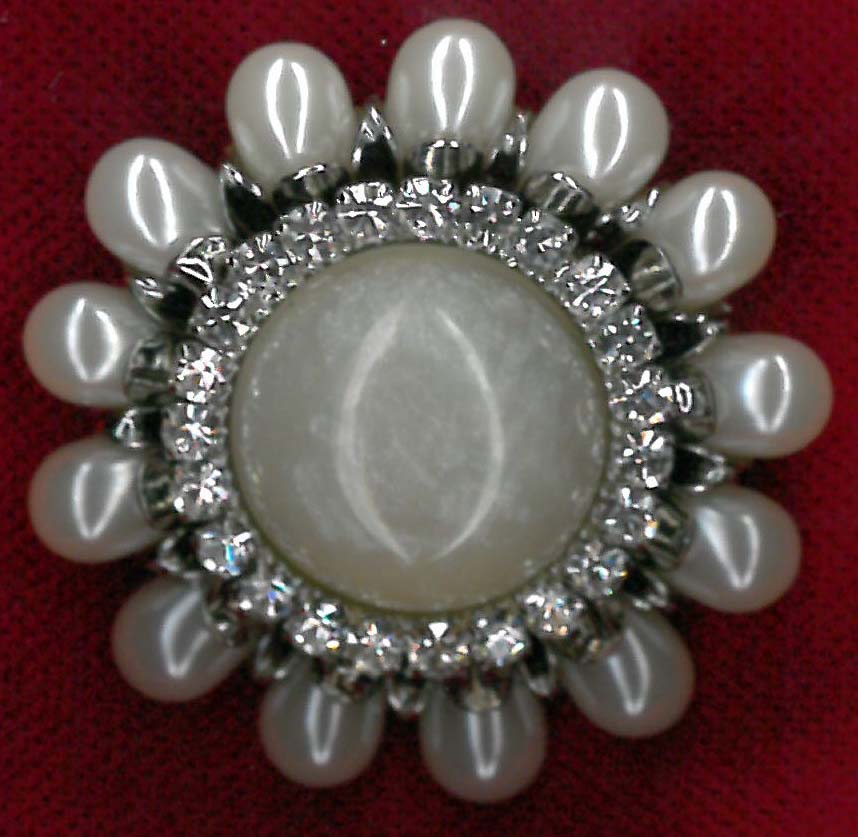 A1006 BUTTON IVORY/NICKEL